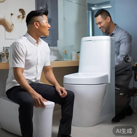 “马桶维修后焕然一新”