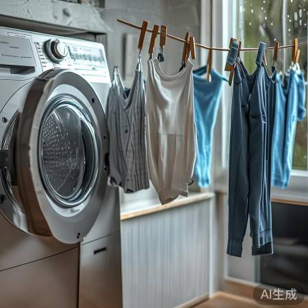 洗衣机无烘干,需晾晒。