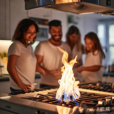 白色火焰,厨房绿色使者