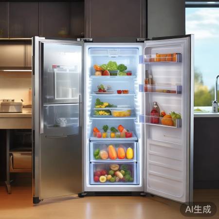 美菱冰箱，风冷无霜，告别捉迷藏