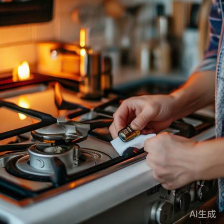 燃气灶打不着火,换电池擦点火针