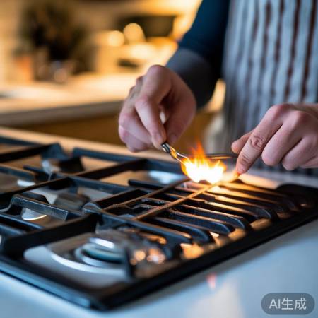 燃气灶火力不足,检查进风口。