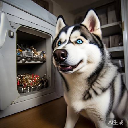 哈士奇智商高，解锁保险柜