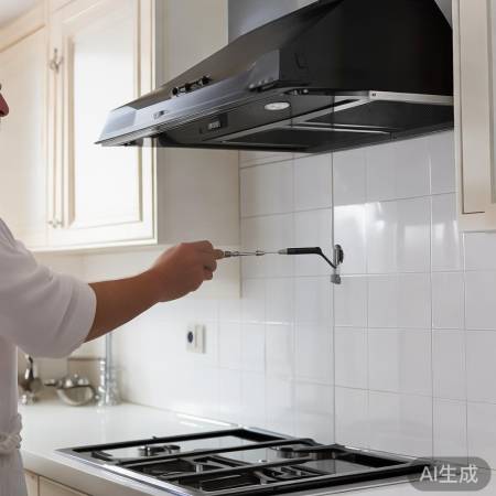 检查烟机固定螺丝,确保水平安装