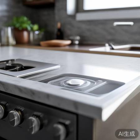 “灶台斜坡，汤汁一抹即净”