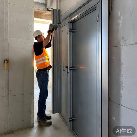 安装门框，确保水平牢固