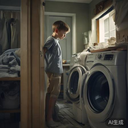 洗衣机里惊现水泥块