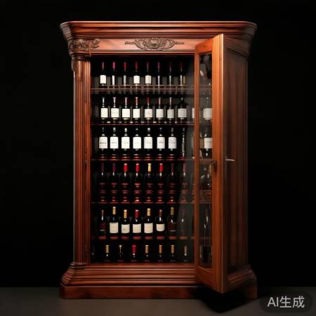 红酒柜开启，慢慢适应光线