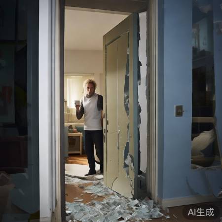 “防盗门被砸惊心”