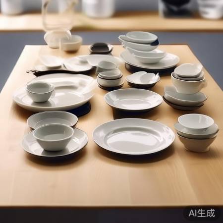 餐具摆放:由大到小,留隙消毒