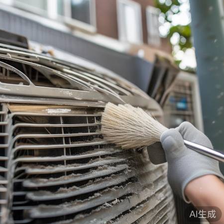 清洁冷凝器,保证空调工作