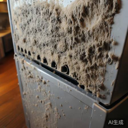 冰箱灰尘多,散热噪音大