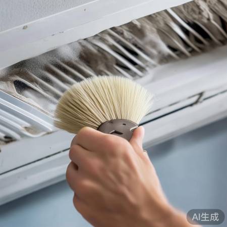 轻刷风机口，勿用力损坏