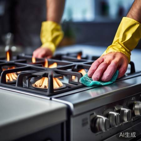 燃气灶清洁勿溅水