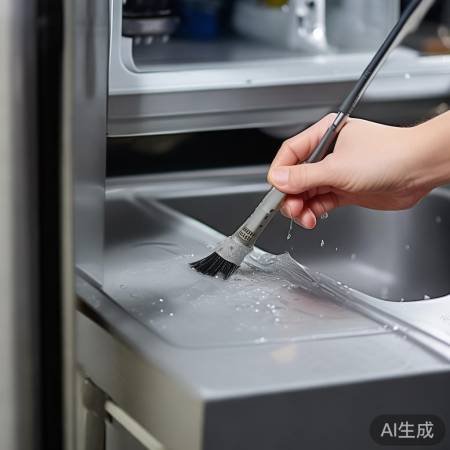 清洁冰箱排水孔，防漏。