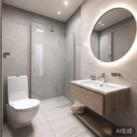 卫生间布局改造,空间宽敞明亮