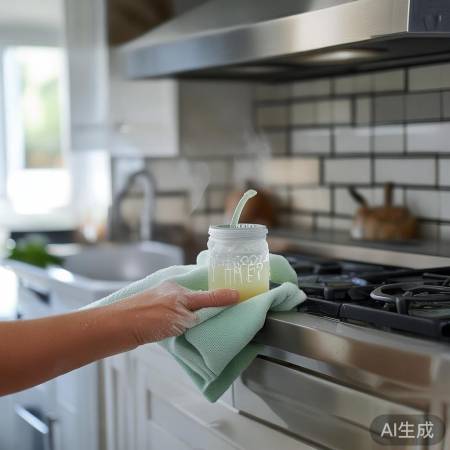 食醋水擦油烟机消毒去油