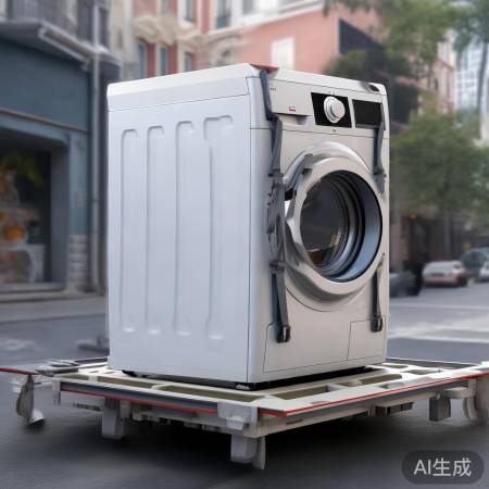 洗衣机斜躺运输,安全方便