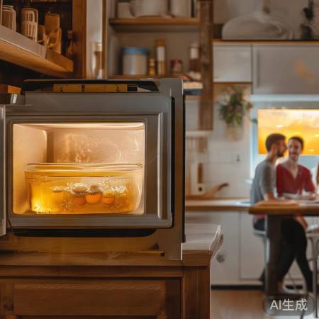 微波加热蜂蜜，注意防焦。