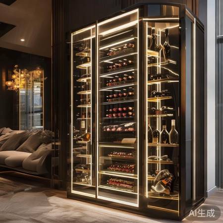 红酒柜创意饰品：带灯摆件，增添家居浪漫氛围