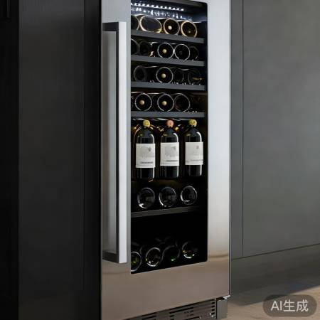 红酒柜带酒瓶设计：美观与实用并存