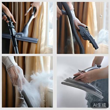 先吸尘，后熨平窗帘