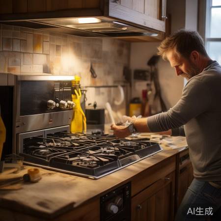 燃气灶安装需细心，安全第一。