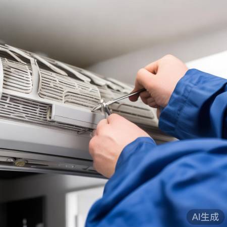 拆空调接线盖板，小心扯断电线。