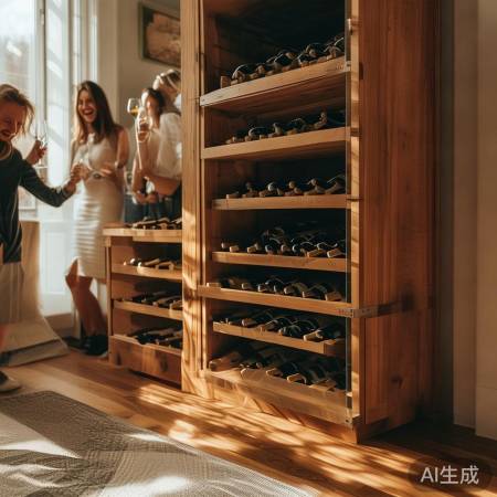 木工斜放红酒柜设计效果图赏析