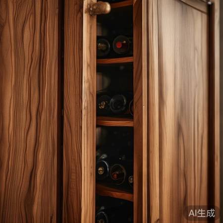 优质木材，自然纹理，高档红酒柜