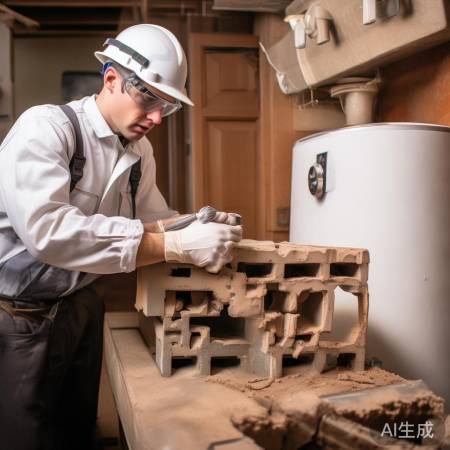 安装热水器，小心砖体破损