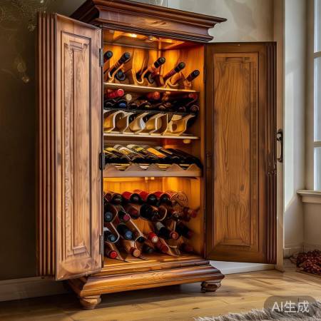 现代实木红酒柜，品味生活新选择