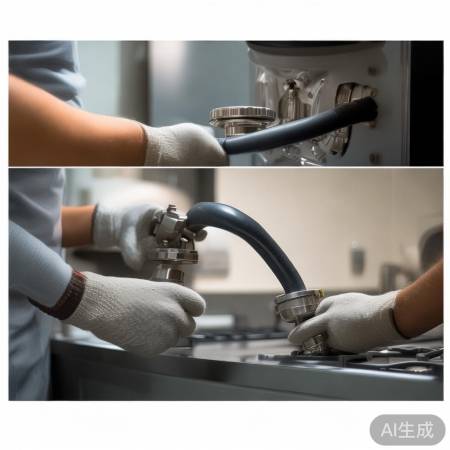 连接燃气软管,细心如牵绳