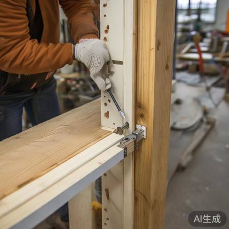 安装锁架，先调后拧紧