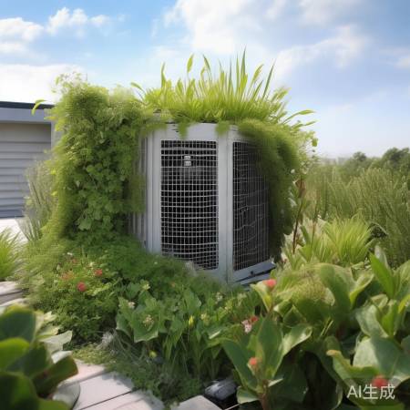 空调外机巧藏绿植中