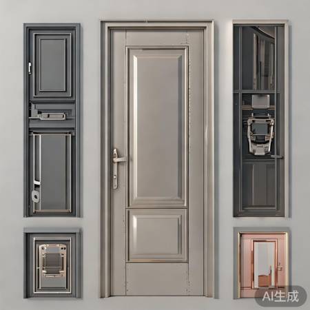 多种材料防盗门，各具特色。