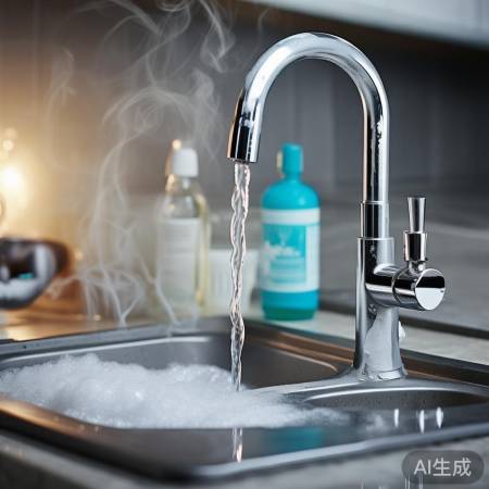 水垢由钙镁离子沉积形成，去垢有