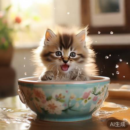萌猫喝琼浆，健康又可爱