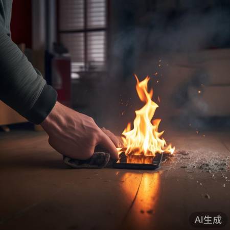 遇手机爆燃，冷静远离，灭火求助